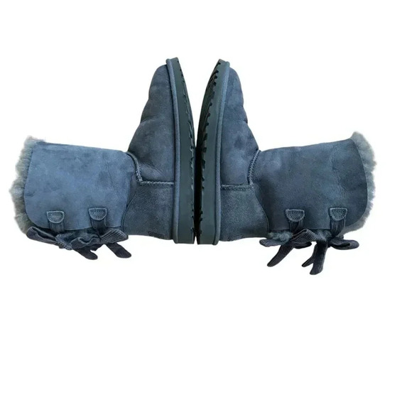 Ugg Grey Women’s Bailey Bow II Grey Boots Ankle Booties Snow Size 5 - Picture 7 of 9